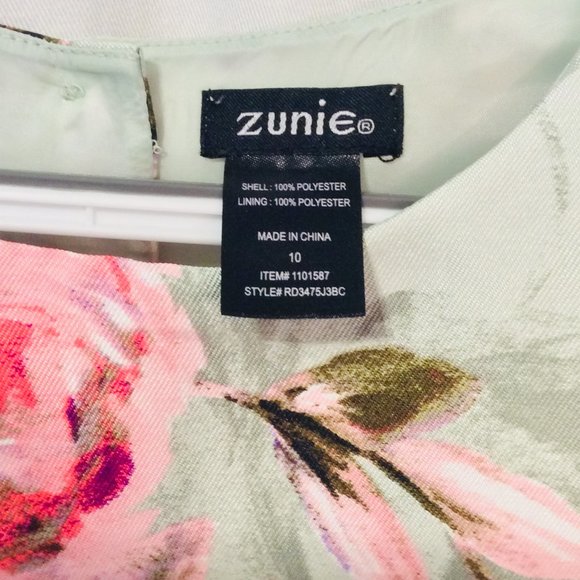 ZUNIE Girls' Special Occasion Dress (Mint Floral) - Picture 3 of 5